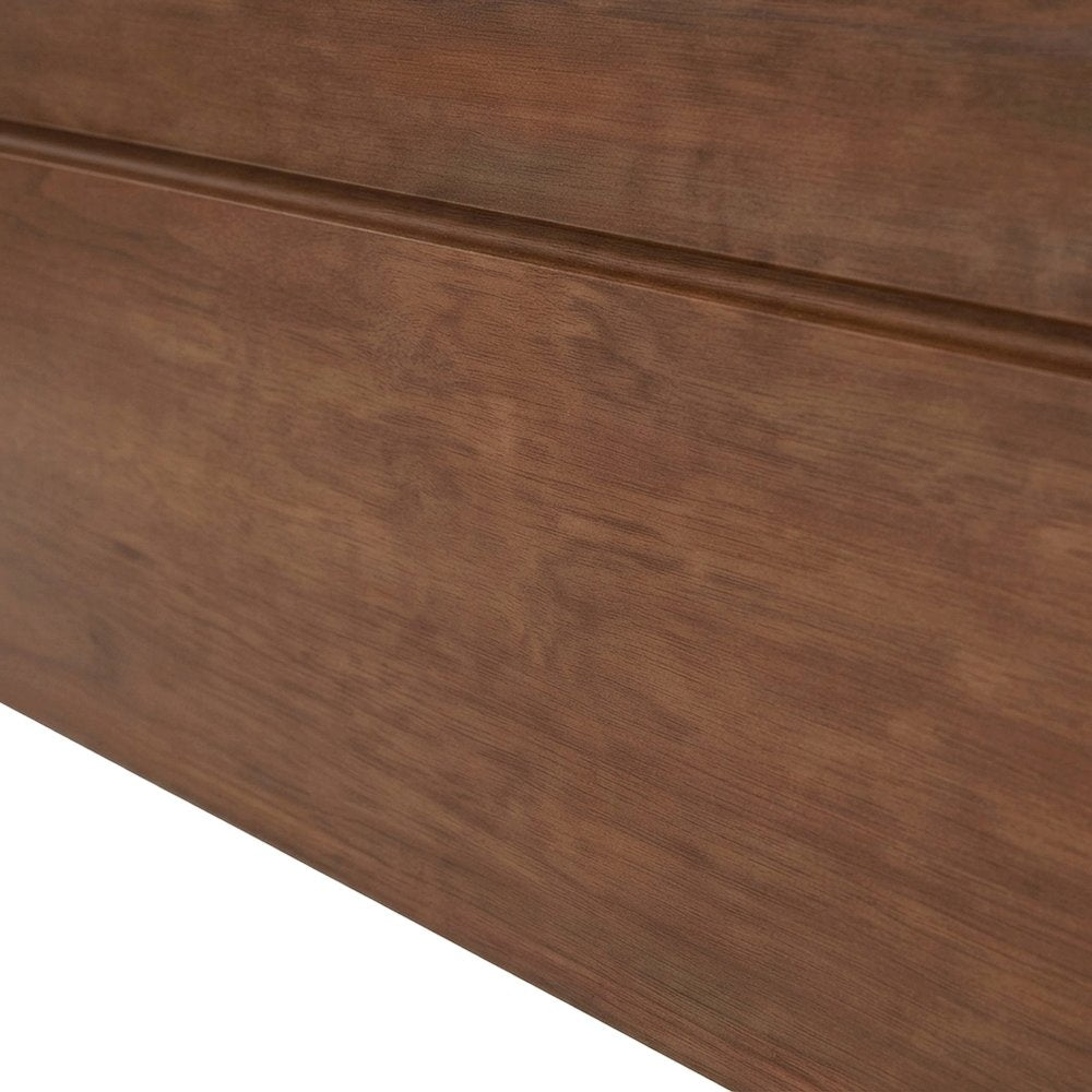 Wood Queen Platform Bed Frame with 4-Drawer Storage, Rubberwood, Walnut Brown