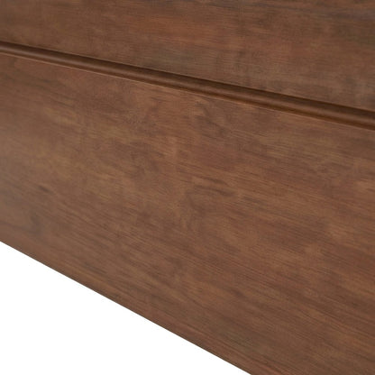 Wood Queen Platform Bed Frame with 4-Drawer Storage, Rubberwood, Walnut Brown