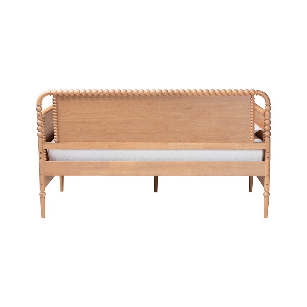Baxton Studio Lucera 3-Drawer Daybed with Bobbin Frame, Full, Beech Brown
