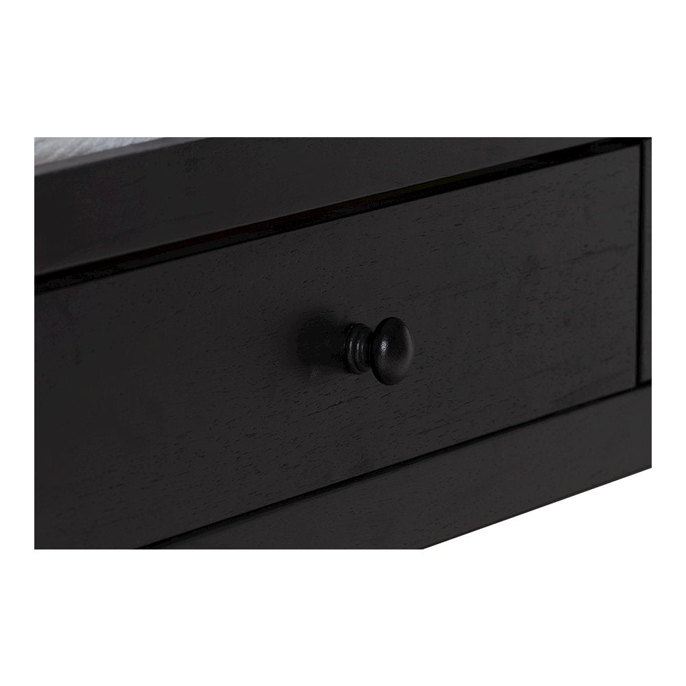 Baxton Studio Lucera 6-Drawer Platform Bed with Bobbin Frame, Twin, Black