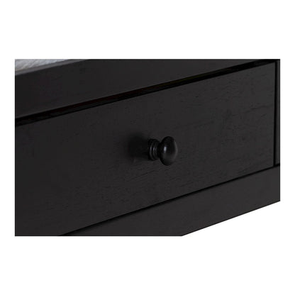Baxton Studio Lucera 6-Drawer Platform Bed with Bobbin Frame, Twin, Black