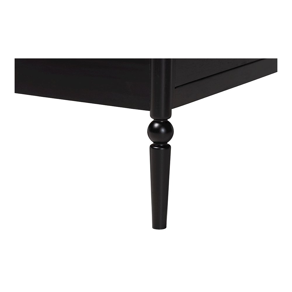 Baxton Studio Lucera 6-Drawer Platform Bed with Bobbin Frame, Twin, Black