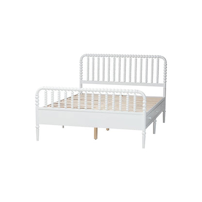 Baxton Studio Lucera 6-Drawer Platform Bed with Bobbin Frame, Full, White