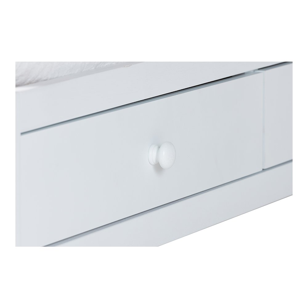 Baxton Studio Lucera 6-Drawer Platform Bed with Bobbin Frame, Twin, White