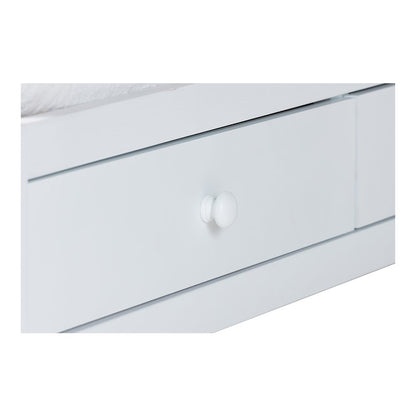 Baxton Studio Lucera 6-Drawer Platform Bed with Bobbin Frame, Twin, White