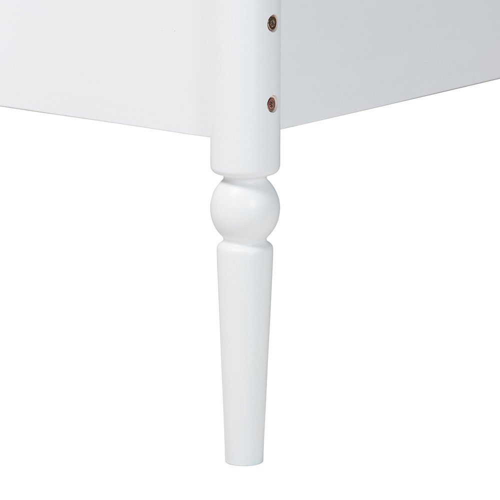 Baxton Studio Lucera Bobbin Bunk Bed with Ladder, White