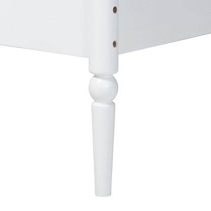 Baxton Studio Lucera Bobbin Bunk Bed with Ladder, White