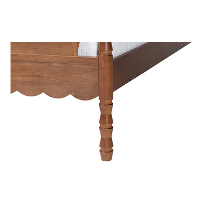 Baxton Studio Danette Bobbin Wood Canopy Bed, Queen