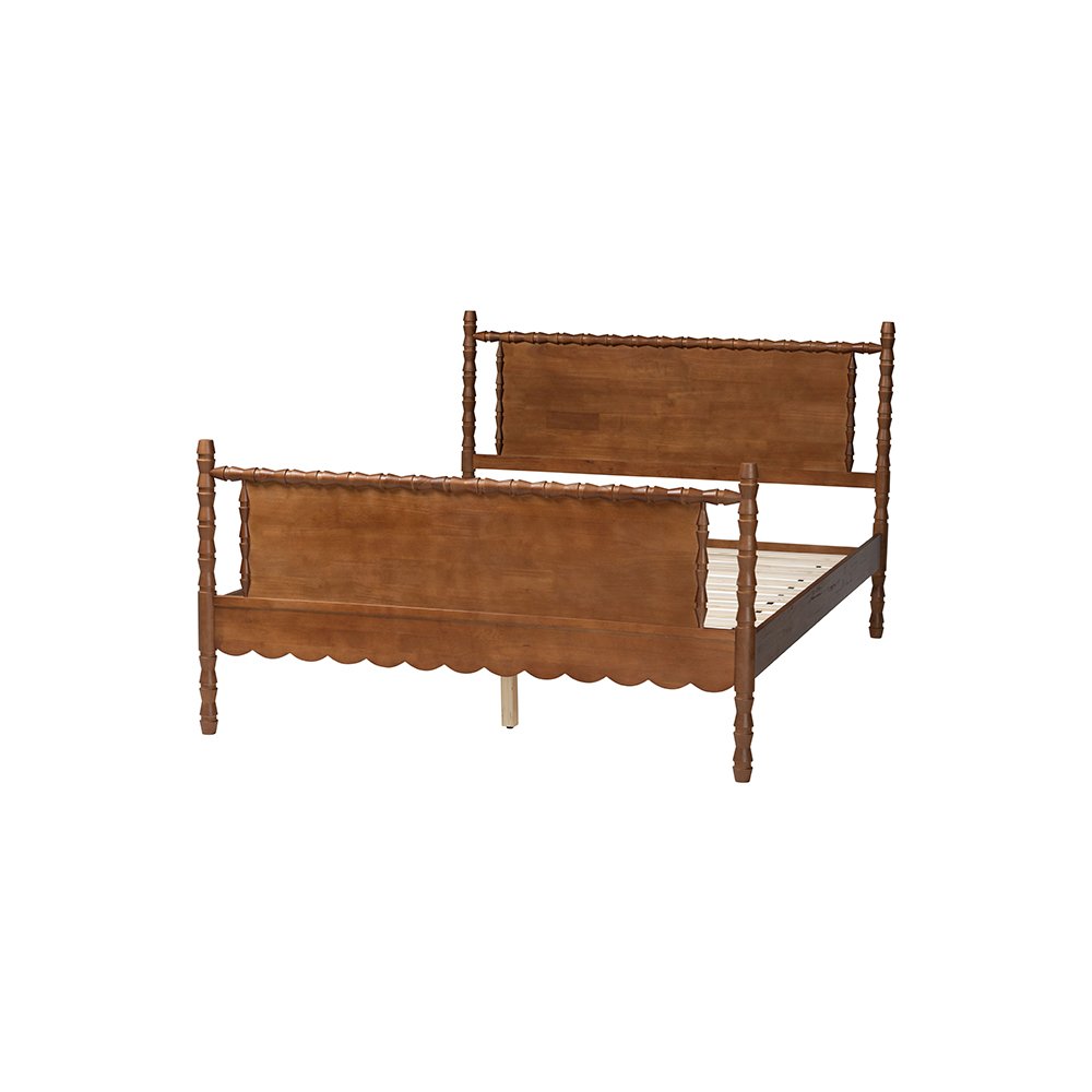 Baxton Studio Danette Bobbin Wood Platform Bed, Queen