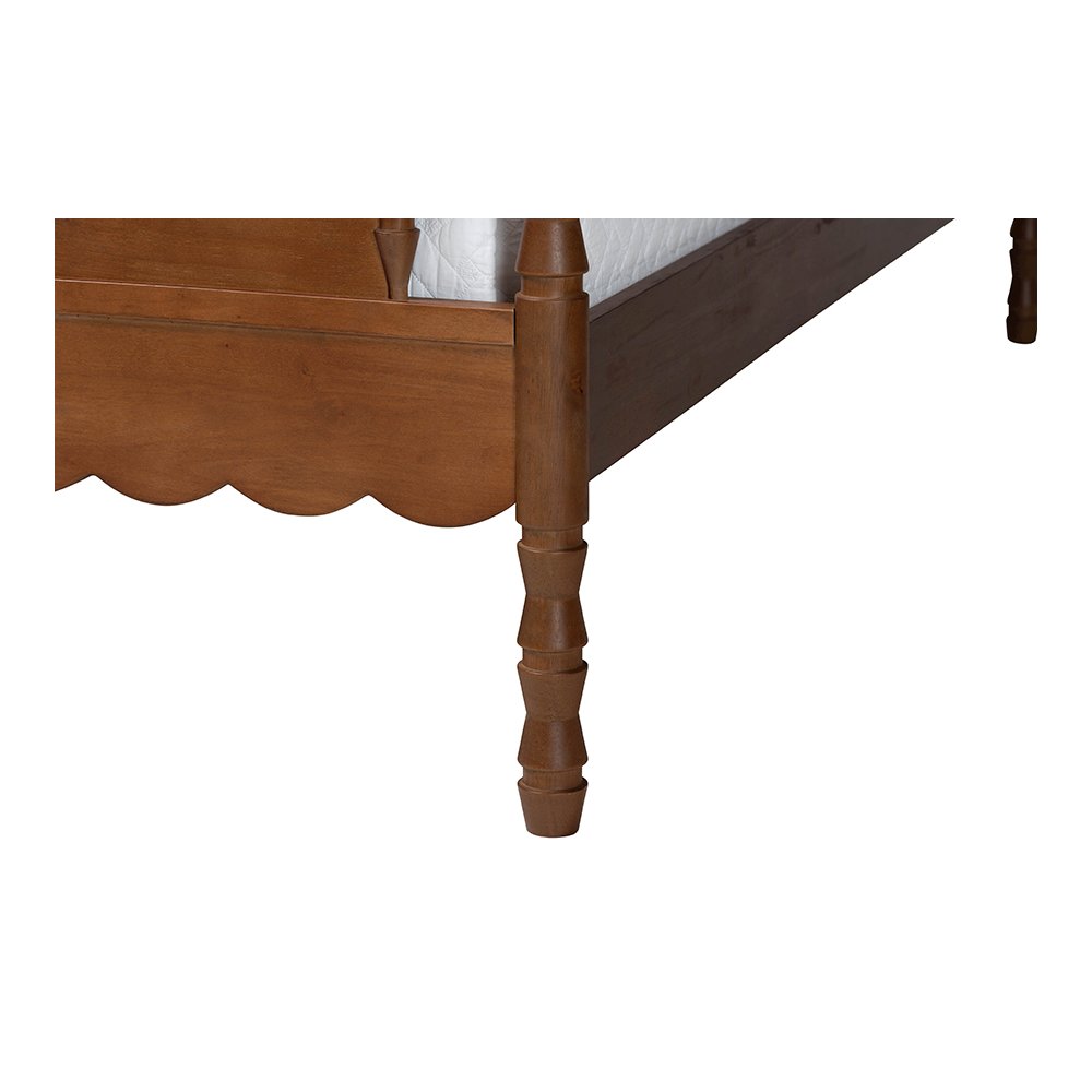 Baxton Studio Danette Bobbin Wood Platform Bed, Queen