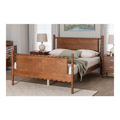 Baxton Studio Danette Bobbin Wood Platform Bed, Queen