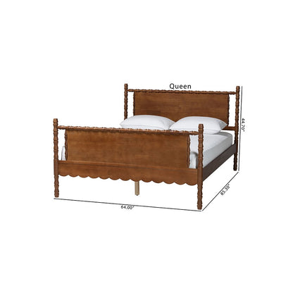 Baxton Studio Danette Bobbin Wood Platform Bed, Queen