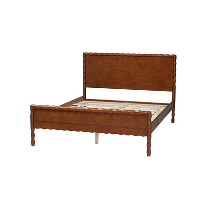 Baxton Studio Seamus Platform Bed with Carved Bobbin Frame, Queen
