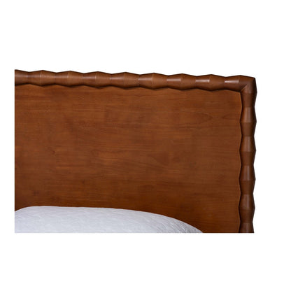 Baxton Studio Seamus Platform Bed with Carved Bobbin Frame, Queen