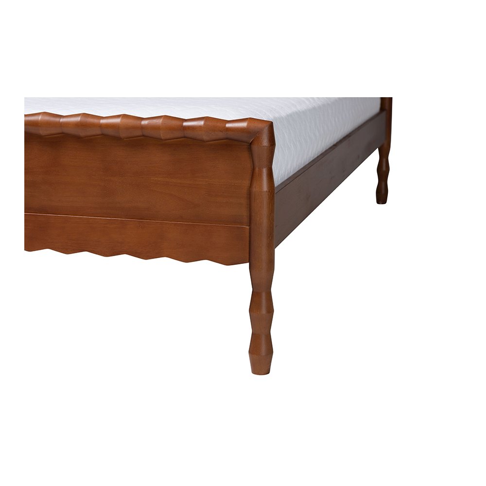 Baxton Studio Seamus Platform Bed with Carved Bobbin Frame, Queen
