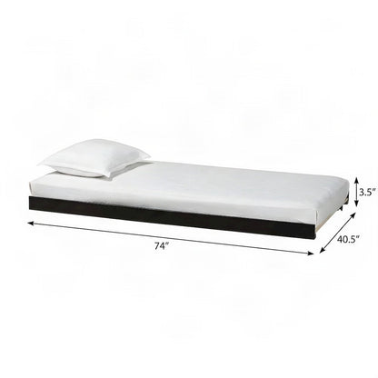 FurniFact Trundle Bed Frame with Low-Profile Rolling Caster Base, Black