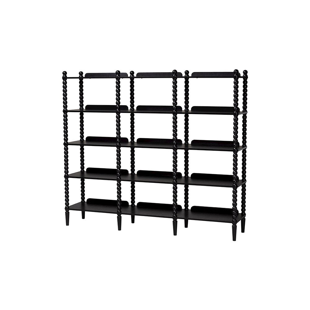 Baxton Studio Lucera Bobbin 5-Tier Display Shelf, Black