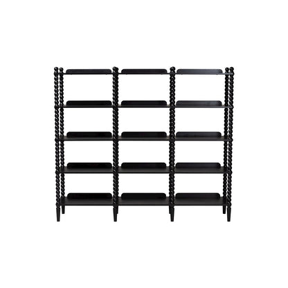 Baxton Studio Lucera Bobbin 5-Tier Display Shelf, Black