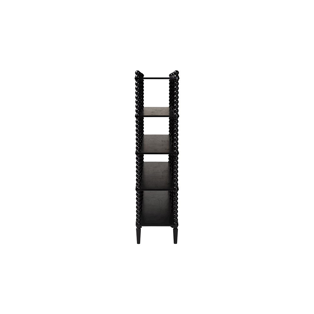 Baxton Studio Lucera Bobbin 5-Tier Display Shelf, Black
