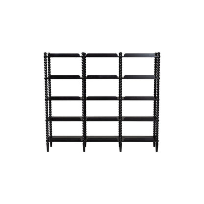 Baxton Studio Lucera Bobbin 5-Tier Display Shelf, Black