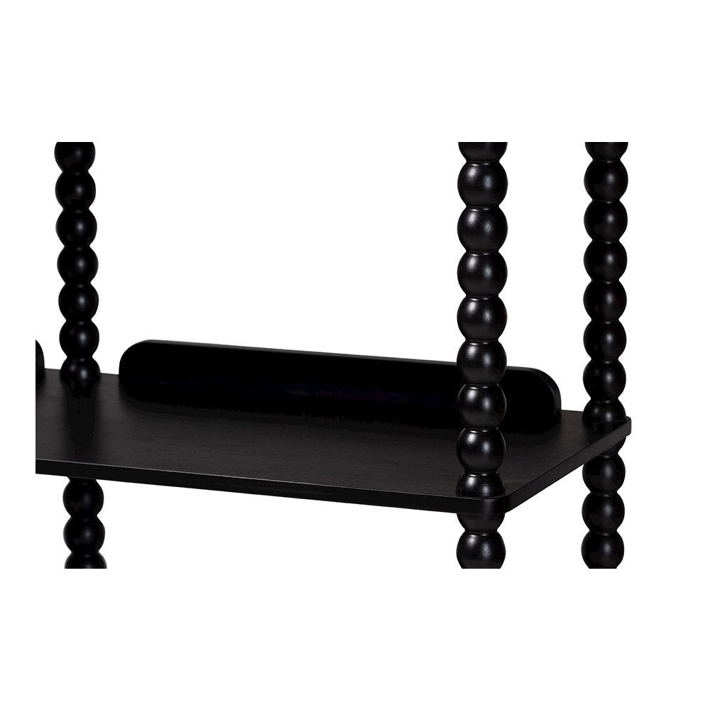 Baxton Studio Lucera Bobbin 5-Tier Display Shelf, Black