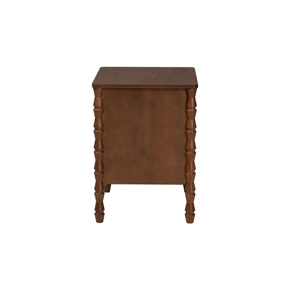 Baxton Studio Danette Bobbin Wood 2-Drawer Nightstand