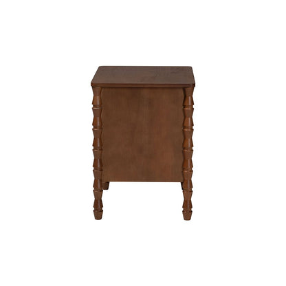 Baxton Studio Danette Bobbin Wood 2-Drawer Nightstand