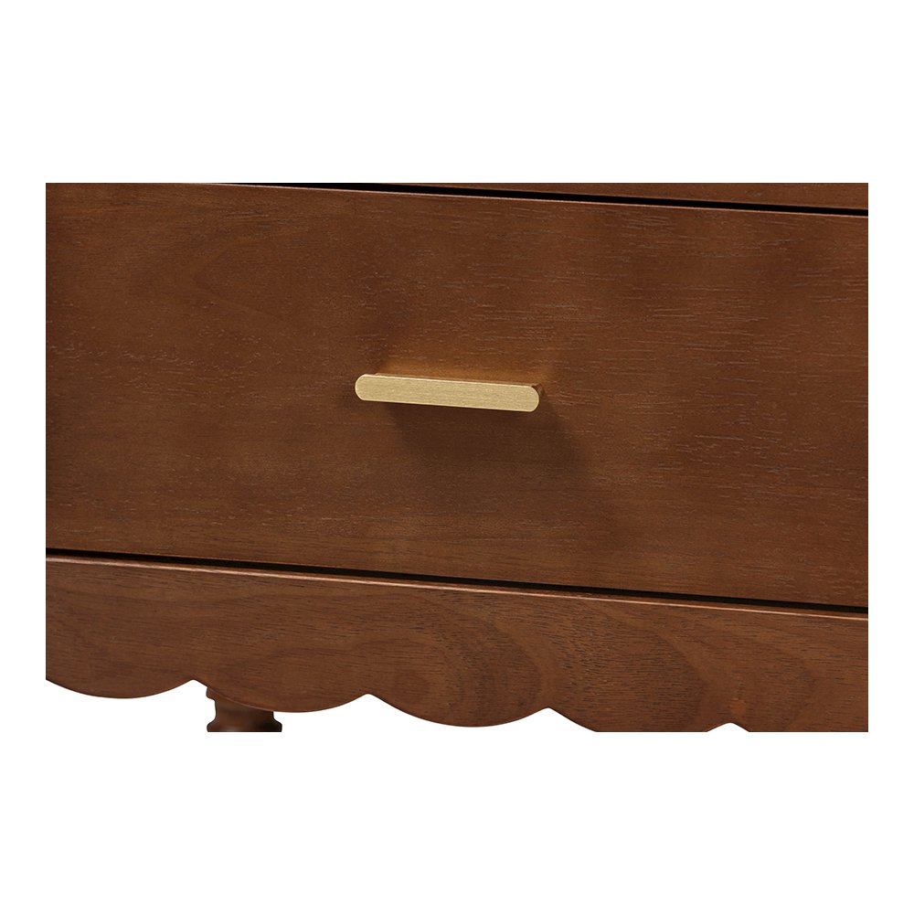 Baxton Studio Danette Bobbin Wood 2-Drawer Nightstand