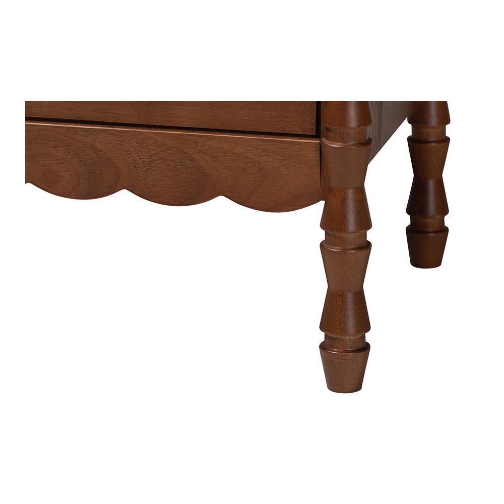 Baxton Studio Danette Bobbin Wood 2-Drawer Nightstand