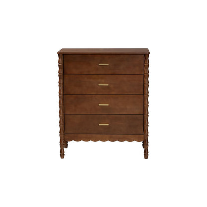 Baxton Studio Danette Bobbin Wood 4-Drawer Chest