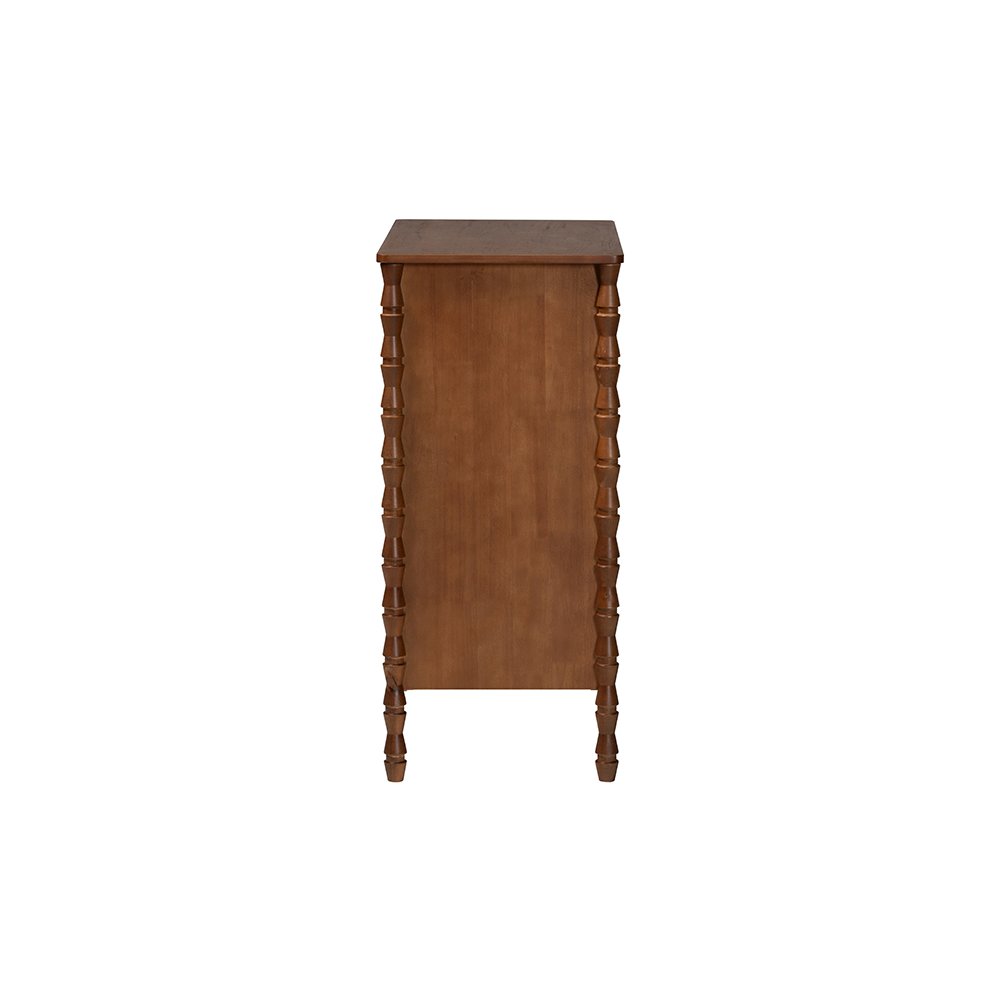 Baxton Studio Danette Bobbin Wood 4-Drawer Chest