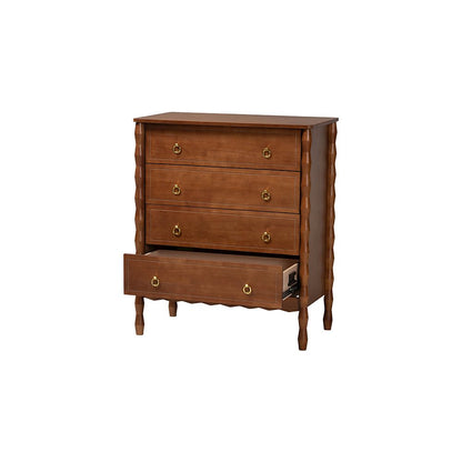 Baxton Studio Seamus 4-Drawer Chest with Carved Bobbin Frame