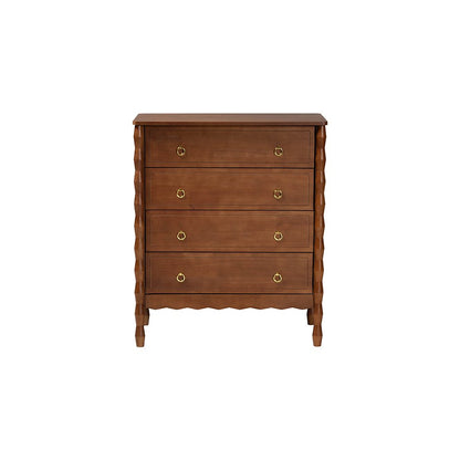 Baxton Studio Seamus 4-Drawer Chest with Carved Bobbin Frame