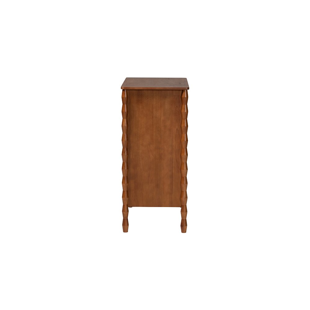Baxton Studio Seamus 4-Drawer Chest with Carved Bobbin Frame