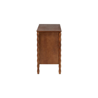 Baxton Studio Seamus 6-Drawer Dresser with Carved Bobbin Frame