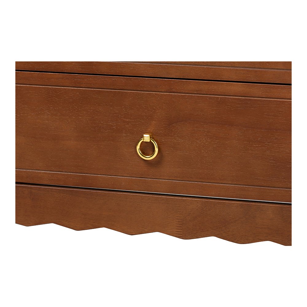 Baxton Studio Seamus 6-Drawer Dresser with Carved Bobbin Frame