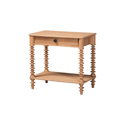 Neviah 1-Drawer Nightstand, Beech Brown