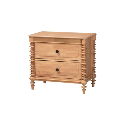 Neviah 2-Drawer Nightstand, Beech Brown