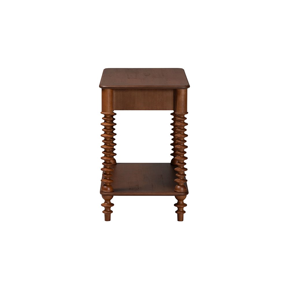 Neviah 1-Drawer Nightstand, Walnut Brown