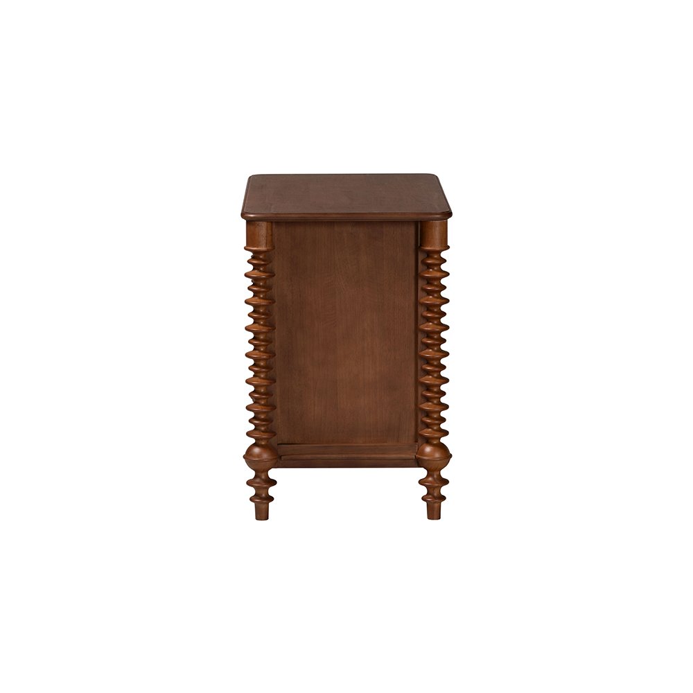 Neviah 2-Drawer Nightstand, Walnut Brown