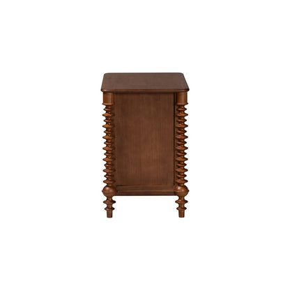 Neviah 2-Drawer Nightstand, Walnut Brown