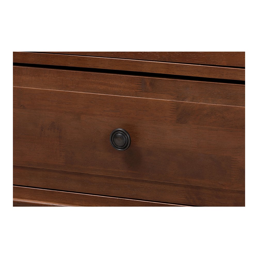 Neviah 2-Drawer Nightstand, Walnut Brown