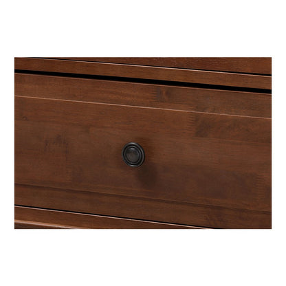 Neviah 2-Drawer Nightstand, Walnut Brown