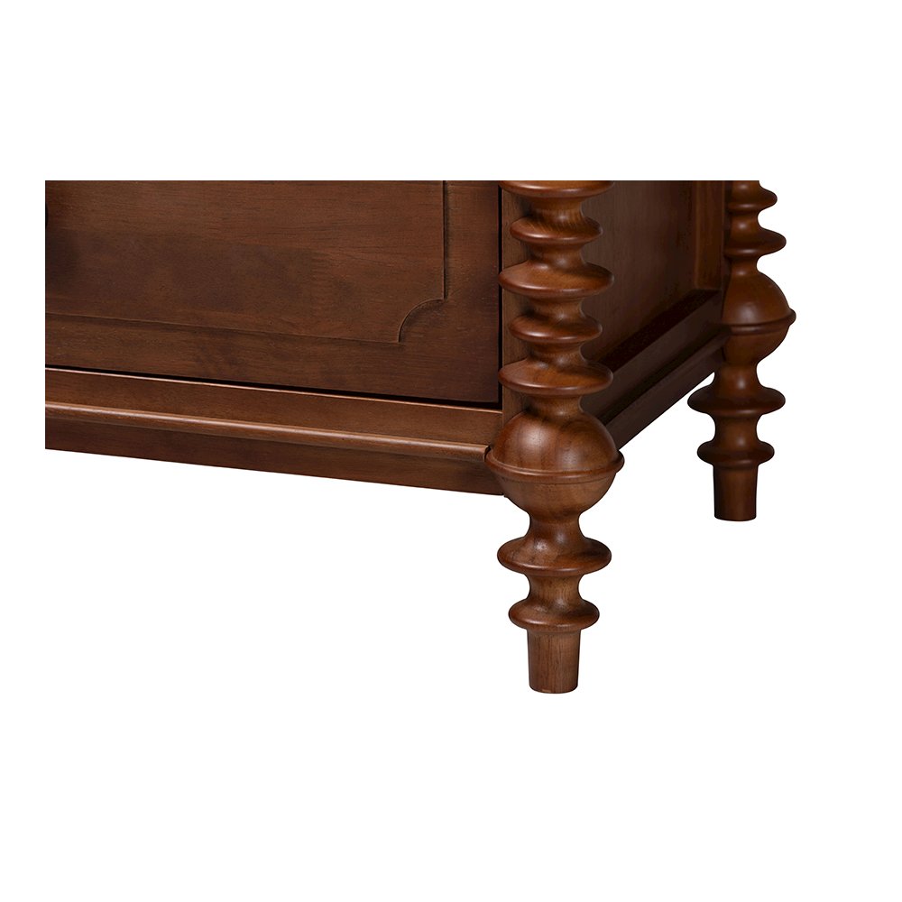 Neviah 2-Drawer Nightstand, Walnut Brown