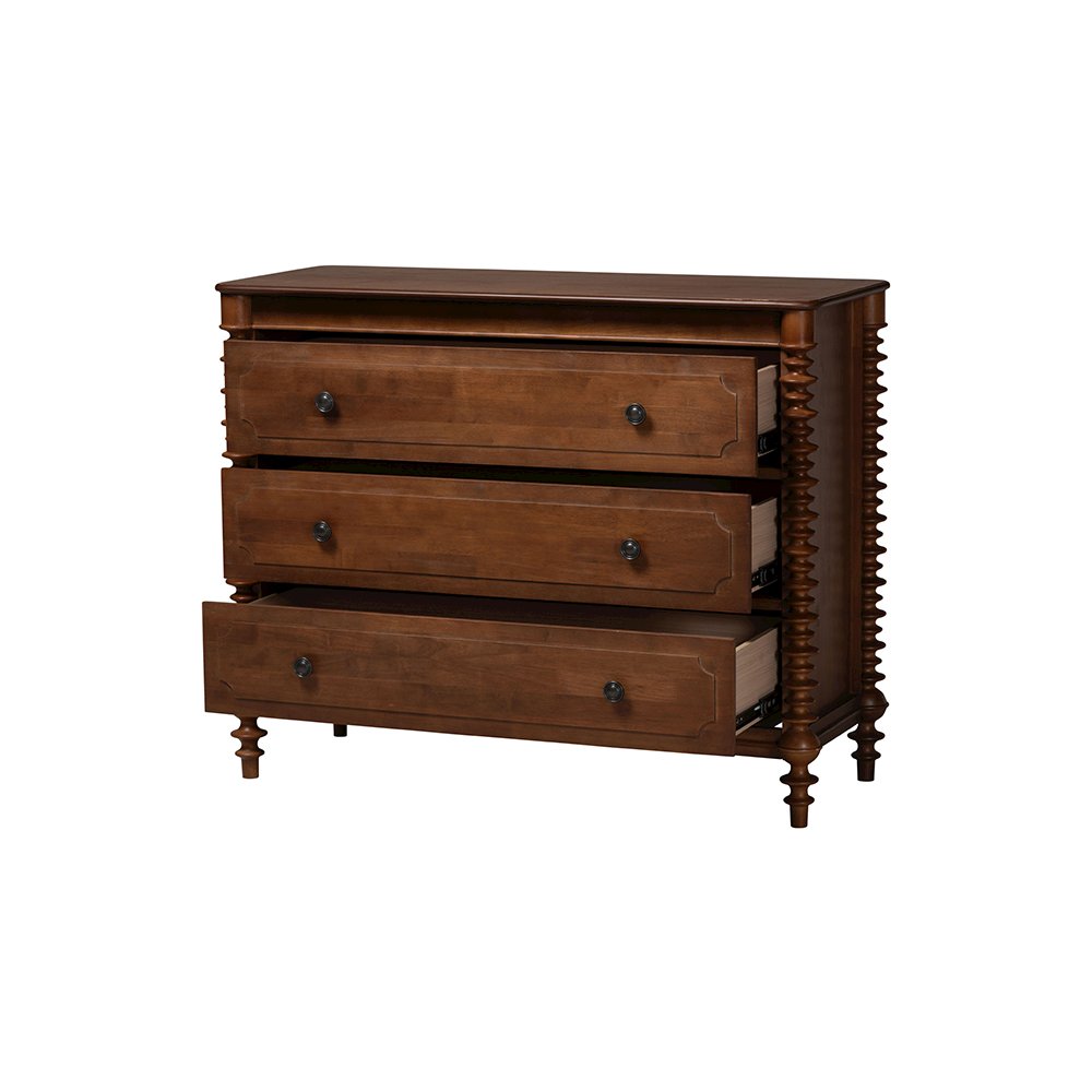 Neviah 3-Drawer Chest, Walnut Brown