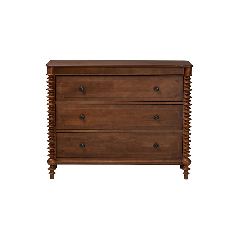 Neviah 3-Drawer Chest, Walnut Brown