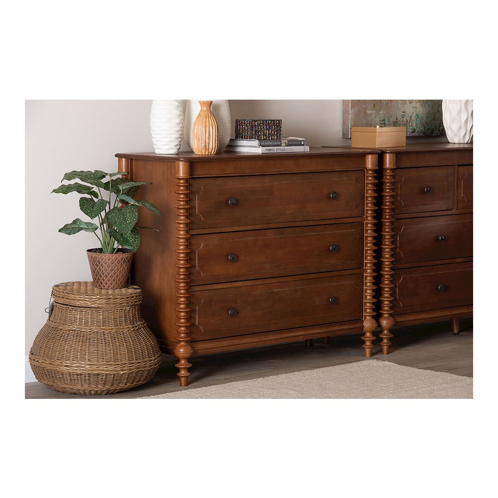 Neviah 3-Drawer Chest, Walnut Brown