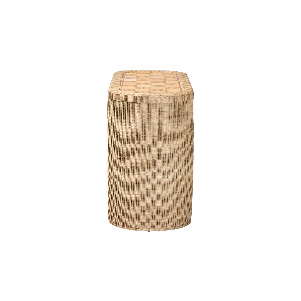 bali & pari Mimi Natural Rattan Checkered Console Table with Drawer