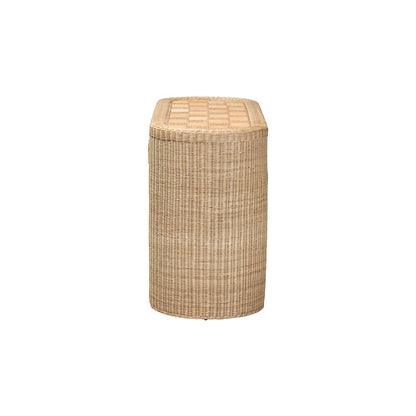 bali & pari Mimi Natural Rattan Checkered Console Table with Drawer