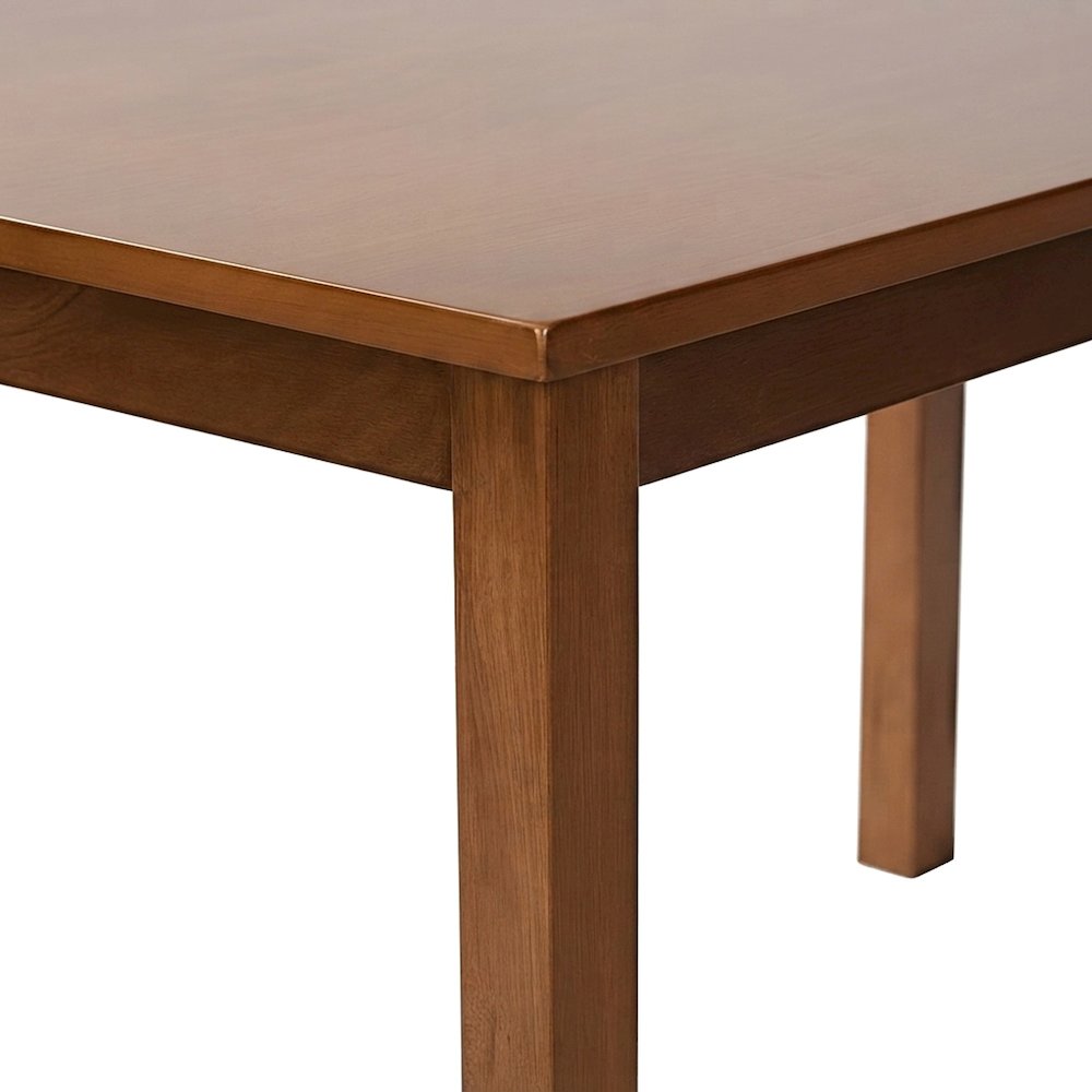 Modern Dining Table with Wood-Legged 5 Piece Set, Grey/Walnut Brown